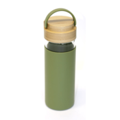 Steklenička, Domy, bamboo pokrov, 0,48l, zelen