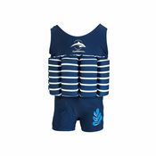 KONFIDENCE Plavalna obleka za učenje plavanja, Blue Breton Stripe, za 4-5 let