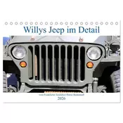 Willys Jeep im Detail vom Frankfurter Taxifahrer Petrus Bodenstaff (Tischkalender 2026 DIN A5 quer), CALVENDO Monatskalender