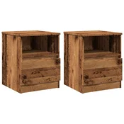 Vidaxl Nočna omarica 2 kosa starinski les 40x40x50 cm inženirski les