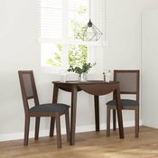 vidaXL Jedilni stoli z blazinami 2 kosa Brown Solid Wood Rubber