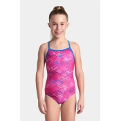 Arena daly swimsuit light drop back girls freak rose/blue china 140cm