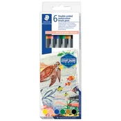 FLOMASTER 6BARVNI DVOSTRANSKI AKVAREL AUSTRALIJA DESIGN JOURNEY STAEDTLER 3001 C6-2 BLISTER