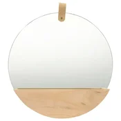 Vidaxl Stensko ogledalo trdna borovina 35 cm