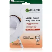 Garnier Skin Naturals Maska za obraz v robčku Nutri bomb s kokosovim mlekom, 32 g