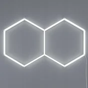 Stropna svetilka HEXAGON 2, bel aluminij, za garažo, 6500K