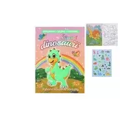Foni Book Pobarvanka z nalepkami Srečni dinozavri A4 23x31cm