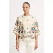 Weekend Max Mara Bluza Samba 2615111062 Écru Loose Fit
