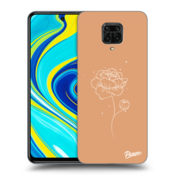 Crna silikonska maskica za Xiaomi Redmi Note 9 Pro - Peonies