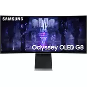 SAMSUNG LS34DG850SUXDU 34-palčni UWQHD ukrivljen Odyssey OLED G8 monitor, svetlost 250 cd/m2, odzivni čas 0,03 ms, 2x HDMI, 2x USB