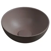 SAPHO Elegantno Samostoječe Beton Umivalnik, O 26cm, Temno Rjava Mat Površina