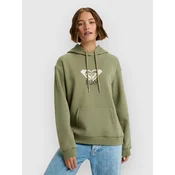 Roxy Surf Stoked Brushed Art ženski pulover s kapuco oil green