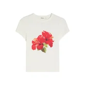 Bershka Majica rumena / svetlo zelena / ognjeno rdeča / bela