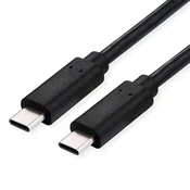 ROLINE Kabel ROLINE USB4 Gen3x2\, C–C\, ST/ST\, 40Gbit/s\, 100W\, črn\, 1 m Roline USB-C kabel  USB-C® vtič 1.00 m črna  11029082, (20630758)