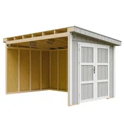 Timbela Vrtna hišica vrhunske kakovosti 8,68 m2 - V231x248x412 cm - Brez tal in stranske stene - Timbela M939B-TUNDRA GREY, (5000117175)