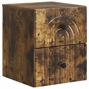 vidaXL vidaXL Stenski nočni omarici Dimljen hrast 33 x 34,5 x 40 cm, (5000209947)