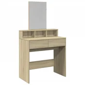 Vidaxl Toaletna mizica z ogledalom sonoma hrast 80x41x144,5 cm