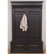 Casa Padrino country style solid wood wardrobe black 140 x 41 x H. 210 cm - Wall wardrobe - Hall closet - Hall furniture - Wardrobe furniture - Country style furniture