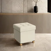 Songmics Shranjevalni otomanski stol 38x38x40 cm Bela