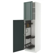 METOD Visoki element-ostava, bela/Kallarp tamna sivozelena visokog sjaja, 60x60x220 cm
