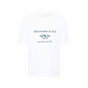 Pamucna majica Abercrombie & Fitch za muškarce, boja: bijela, s aplikacijom