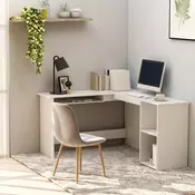 Kutni radni stol bijeli 120 x 140 x 75 cm od iverice