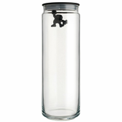 Kuhinjski kozarec za shranjevanje GIANNI, 2 l, črn pokrov, steklo, Alessi