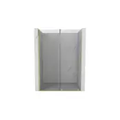 Mexen Velar drsna tuš vrata 140 cm, prosojna, zlato krtačena - 871-140-000-01-55