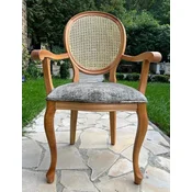 Casa Padrino luxury baroque dining chair gray/natural/brown - Handmade baroque style chair with armrests - Dining room furniture in baroque style - Noble & magnificent