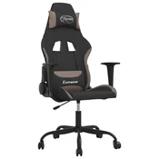 Vidaxl Gaming stol črno in taupe blago