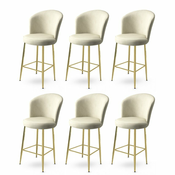 HANAH HOME Set 6 barskih stolica Alte Cream Gold