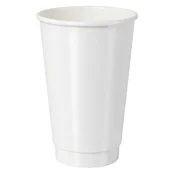 Papirnati lonček, dvostenski, bel, 450 ml, 25 kosov.