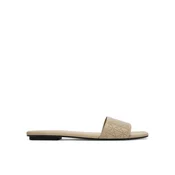 Calvin Klein Natikači Org Flat Sndl One Bar Lth Aop HW0HW02857 Bež