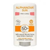 Alphanova Pink Spf50+ Organic Facial Sun Stick 12g