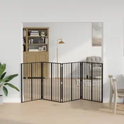 Vrata za pse 4 pcs Crna 80 x 100 cm Cinkani celik