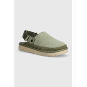 Kucne papuce od brušene kože UGG Goldencoast Clog boja: zelena, 1142172