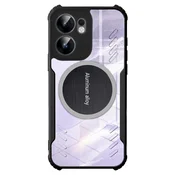 GS Ovitek za Oppo Reno 13F / Oppo Reno 13FS, z magnetno ploščo, prozoren / črn