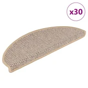 Samoljepljivi otiraci za stepenice 30 kom 65x21x4 cm svjetlobež