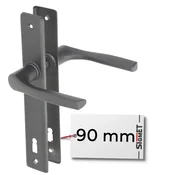 Kljuka za vrata dolga plošča NATI 90 mm grafitna KEY