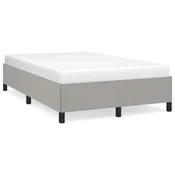 shumee vidaXL Posteljni okvir brez vzmetnice, siv, 120x190 cm, blago
