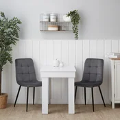 Homestyle4U Jedilni stol, 43,5x88x50 cm, siva, oblazinjen