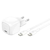 Belkin BOOST CHARGE 30W USB-C Power Delivery PPS Stenski polnilnik + 1m kabel USB-C do USB-C, bel