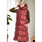 Z6734 DEWBERRY XEXESE WOMENS VEST-BURGUNDY-1