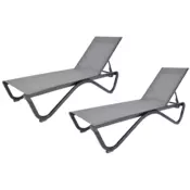 Rojaplast Dvojno Aluminijasto Zložljivo Ležalnik Set ZWL-515, Siva Barva