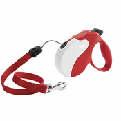 Povodec Amigo Small do 15 kg - 5 m vrvica, bel/rdeč