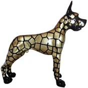 Casa Padrino luxury decorative sculpture cane mastiff nero/oro 125 x H. 110 cm - Figura decorativa a grandezza naturale - XXL decorative sculpture - XXL decorative figure - Luxury XXL figures