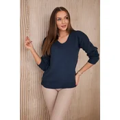 Denim sweater with V-neck