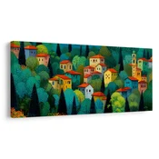 Slika pisane hiše v naravi - 80x40