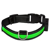 Svjetleci USB ovratnik EYENIMAL, zeleni L