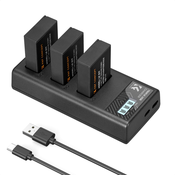 K&F LP-E17 Camera Battery 2250mAh, 3-pack + Charger LCD display charger set